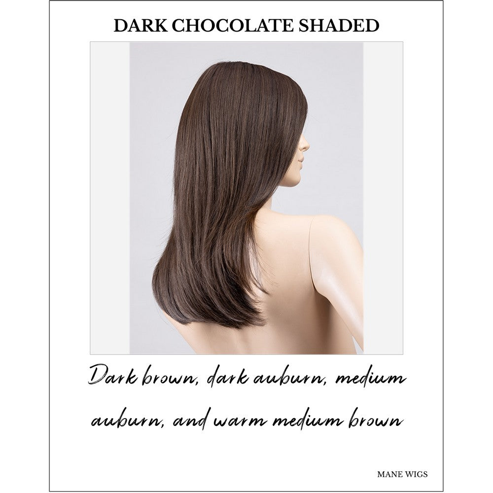 Alasia by Ellen Wille in Dark Chocolate Shaded-Dark brown, dark auburn, medium auburn, and warm medium brown