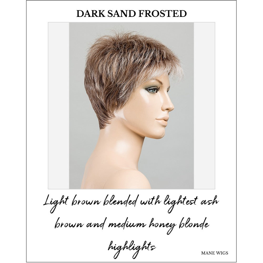 Chat by Ellen Wille in Dark Sand Frosted-Light brown blended with lightest ash brown and medium honey blonde highlights