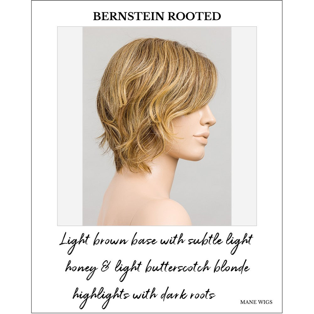 Cookie by Ellen Wille wig in Bernstein Rooted-Light brown base with subtle light honey & light butterscotch blonde highlights with dark roots