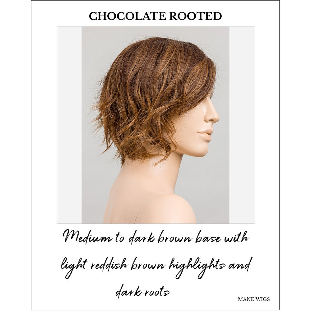 Cookie by Ellen Wille wig in Chocolate Rooted-Medium to dark brown base with light reddish brown highlights and dark roots