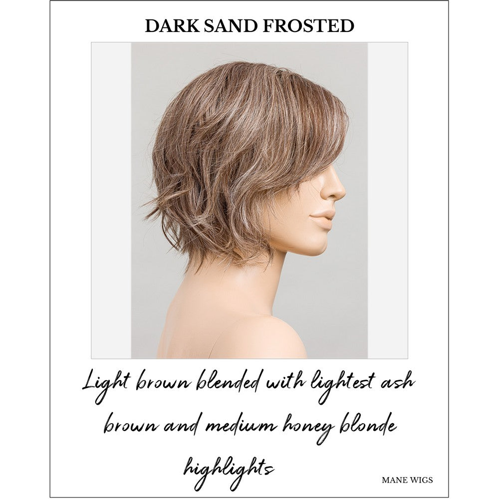 Cookie by Ellen Wille wig in Dark Sand Frosted-Light brown blended with lightest ash brown and medium honey blonde highlights