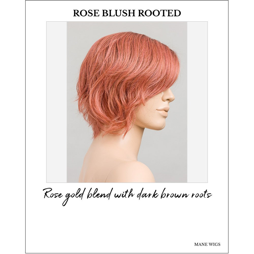 Cookie by Ellen Wille wig in Rose Blush Rooted-Rose gold blend with dark brown roots