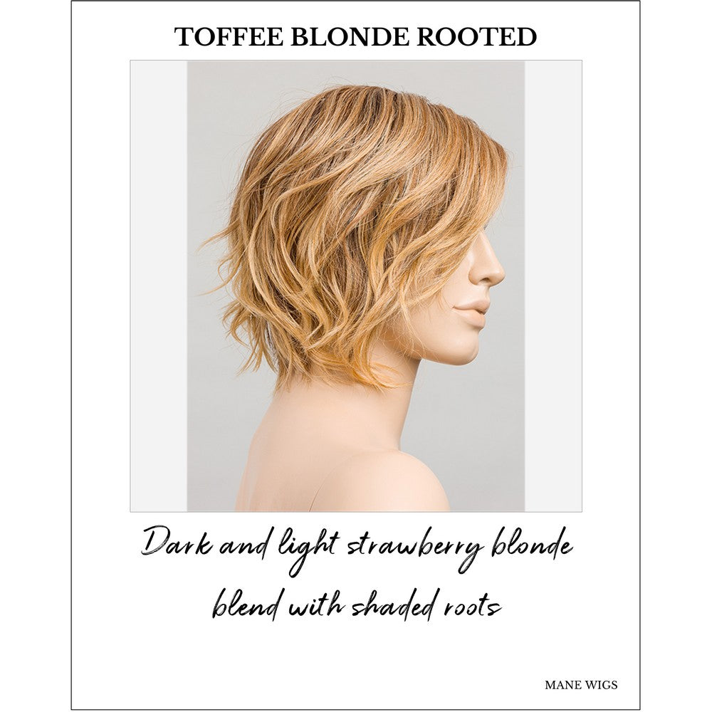 Cookie by Ellen Wille wig in Toffee Blonde Rooted-Dark and light strawberry blonde blend with shaded roots