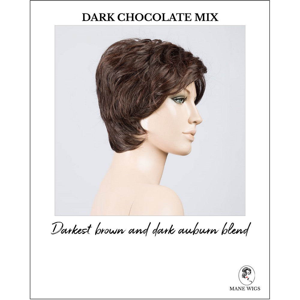 Cover wig by Ellen Wille in Dark Chocolate Mix-Darkest brown and dark auburn blend
