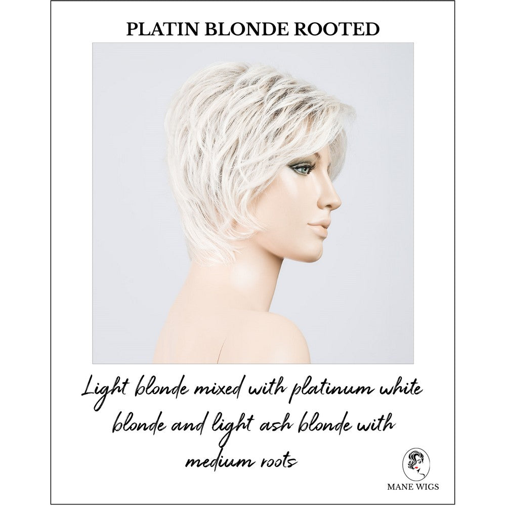 Cover wig by Ellen Wille in Platin Blonde Rooted-Light blonde mixed with platinum white blonde and light ash blonde with medium roots