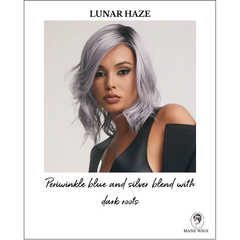Lunar Haze-Periwinkle blue and silver blend with dark roots