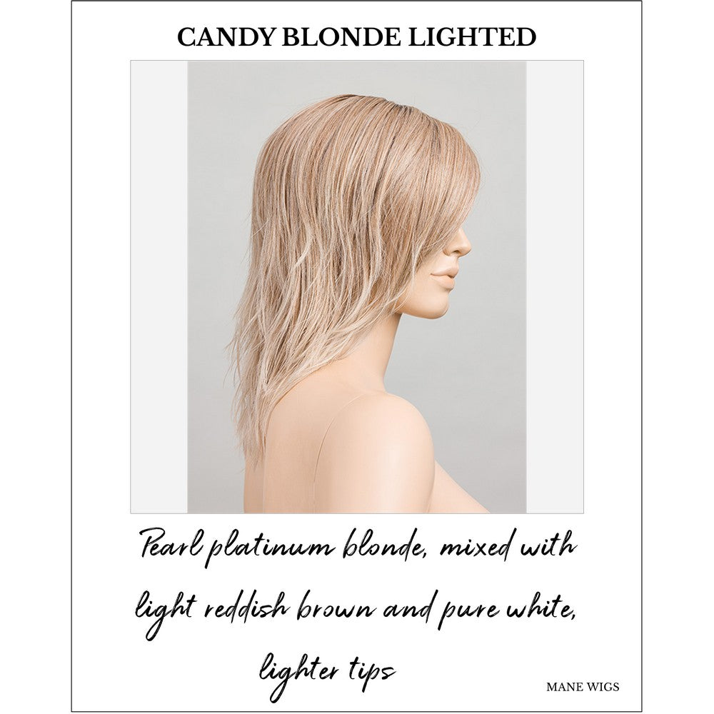 Flow by Ellen Wille wig in Candy Blonde Lighted-Pearl platinum blonde, mixed with light reddish brown and pure white, lighter tips
