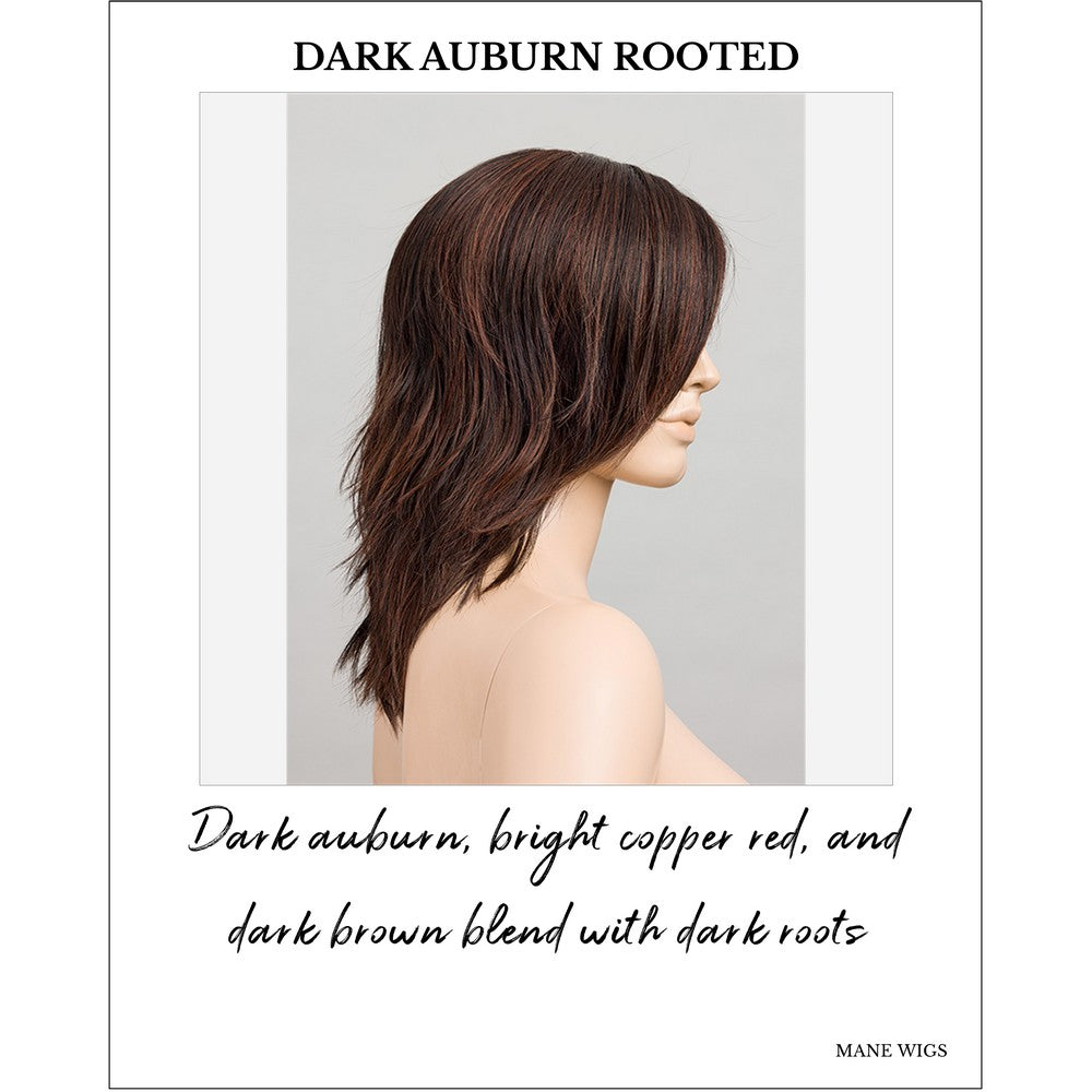 Flow by Ellen Wille wig in Dark Auburn Rooted-Dark auburn, bright copper red, and dark brown blend with dark roots