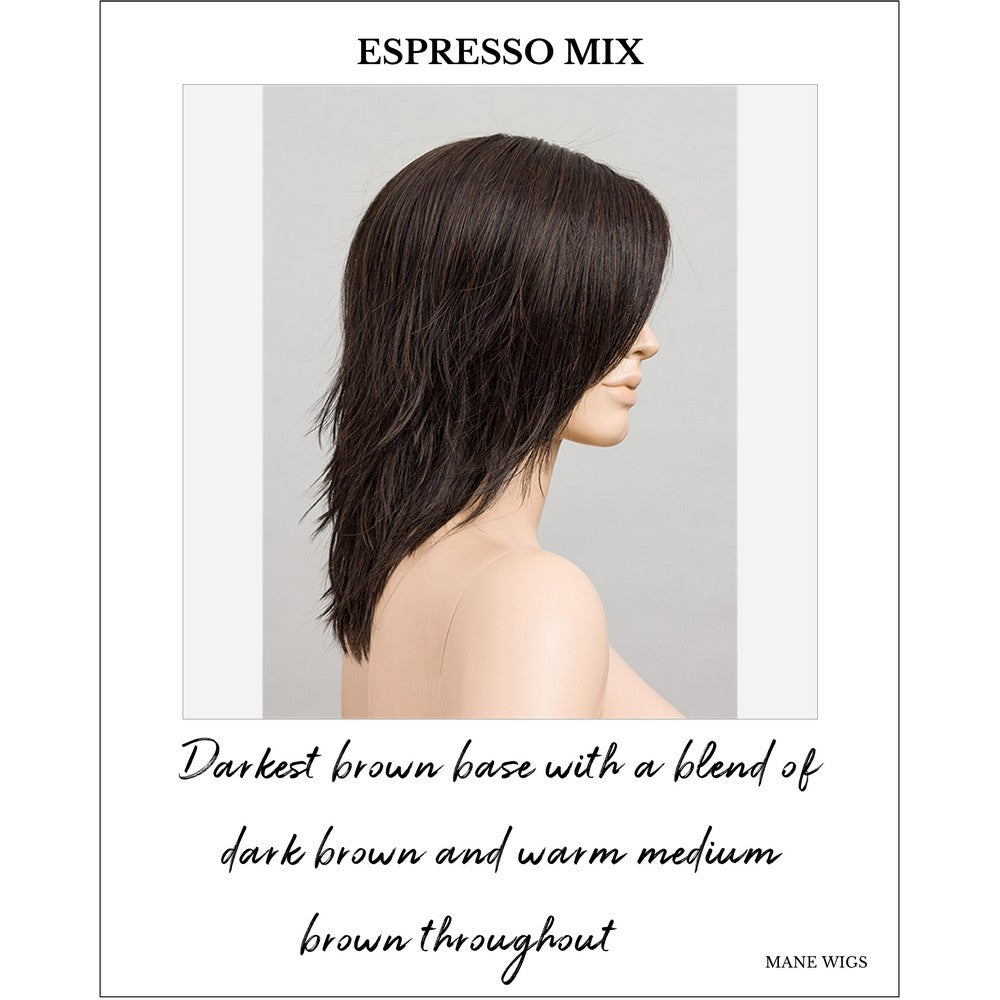 Flow by Ellen Wille wig in Espresso Mix-Darkest brown base with a blend of dark brown and warm medium brown throughout