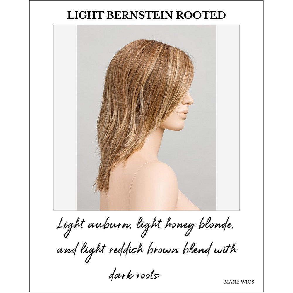 Flow by Ellen Wille wig in Light Bernstein Rooted-Light auburn, light honey blonde, and light reddish brown blend with dark roots