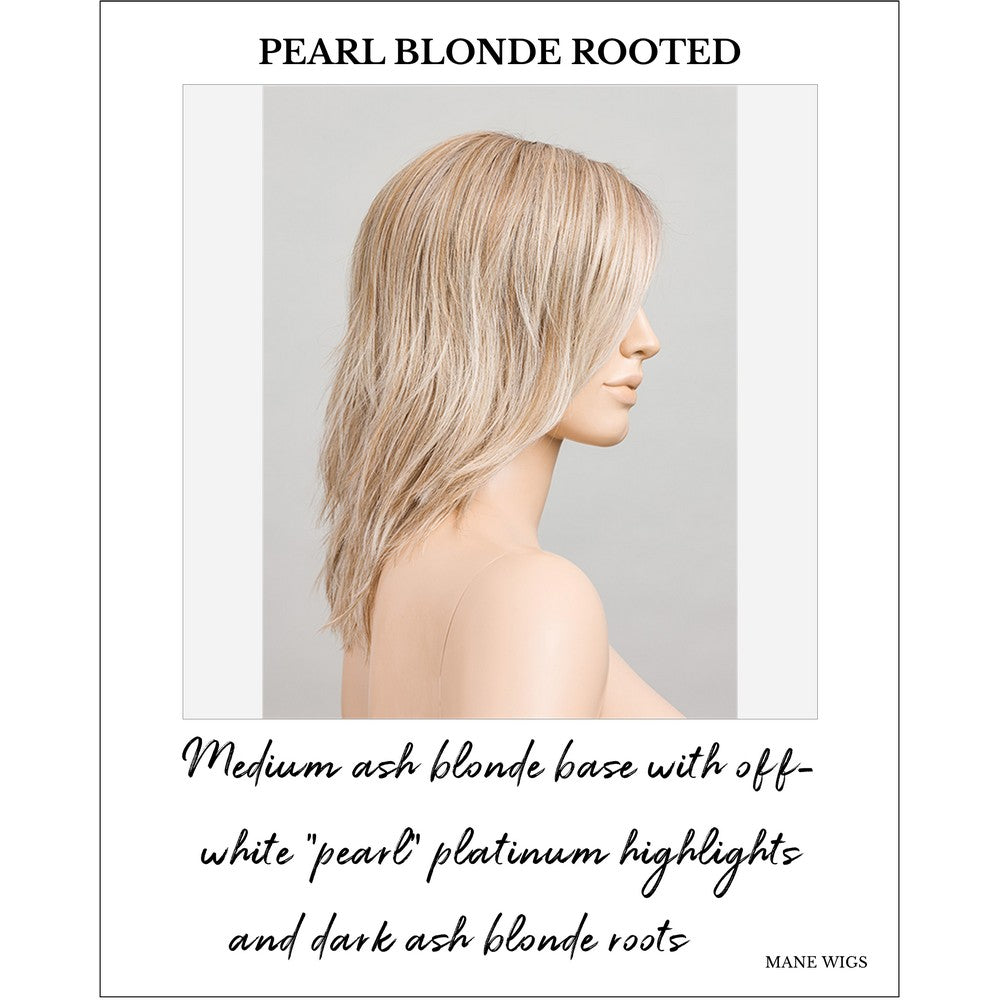 Flow by Ellen Wille wig in Pearl Blonde Rooted-Medium ash blonde base with off-white "pearl" platinum highlights and dark ash blonde roots