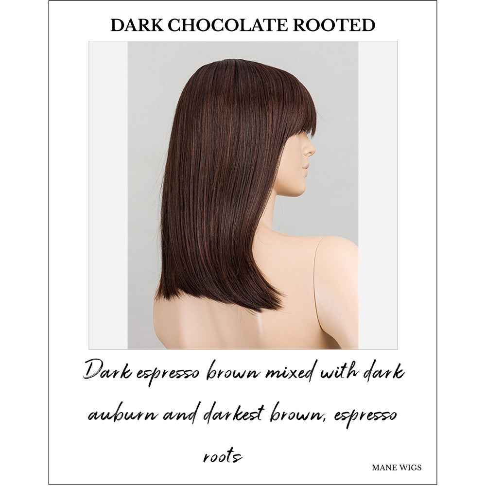 Jacky by Ellen Wille Wig in Dark Chocolate Rooted-Dark espresso brown mixed with dark auburn and darkest brown, espresso roots