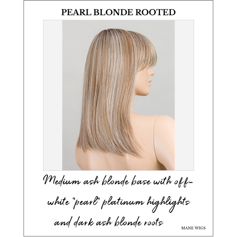 Jacky by Ellen Wille Wig in Pearl Blonde Rooted-Medium ash blonde base with off-white "pearl" platinum highlights and dark ash blonde roots
