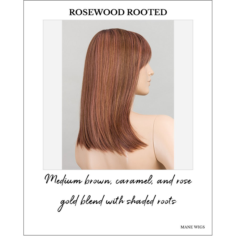 Jacky by Ellen Wille Wig in Rosewood Rooted-Medium brown, caramel, and rose gold blend with shaded roots