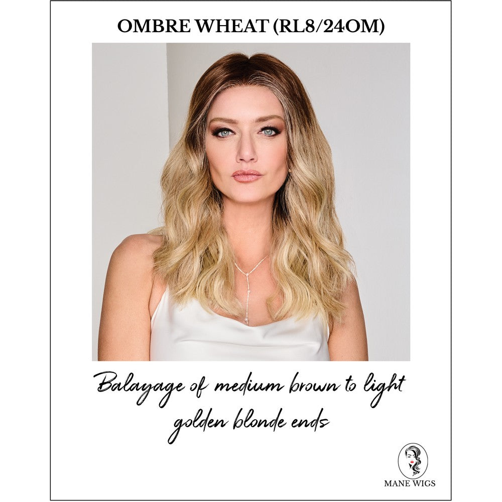 Ombre Wheat (RL8/24OM)-Balayage of medium brown to light golden blonde ends