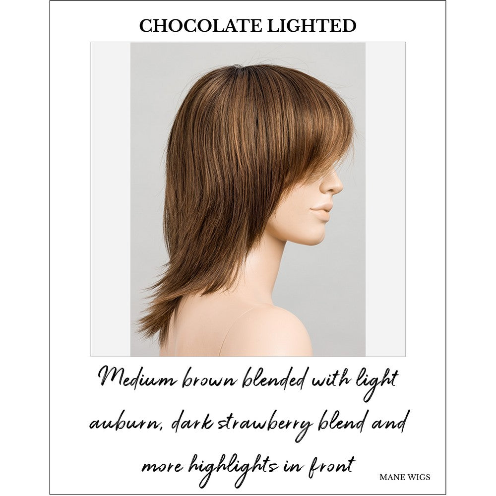 Rainbow by Ellen Wille in Chocolate Lighted-Medium brown blended with light auburn, dark strawberry blend and more highlights in front