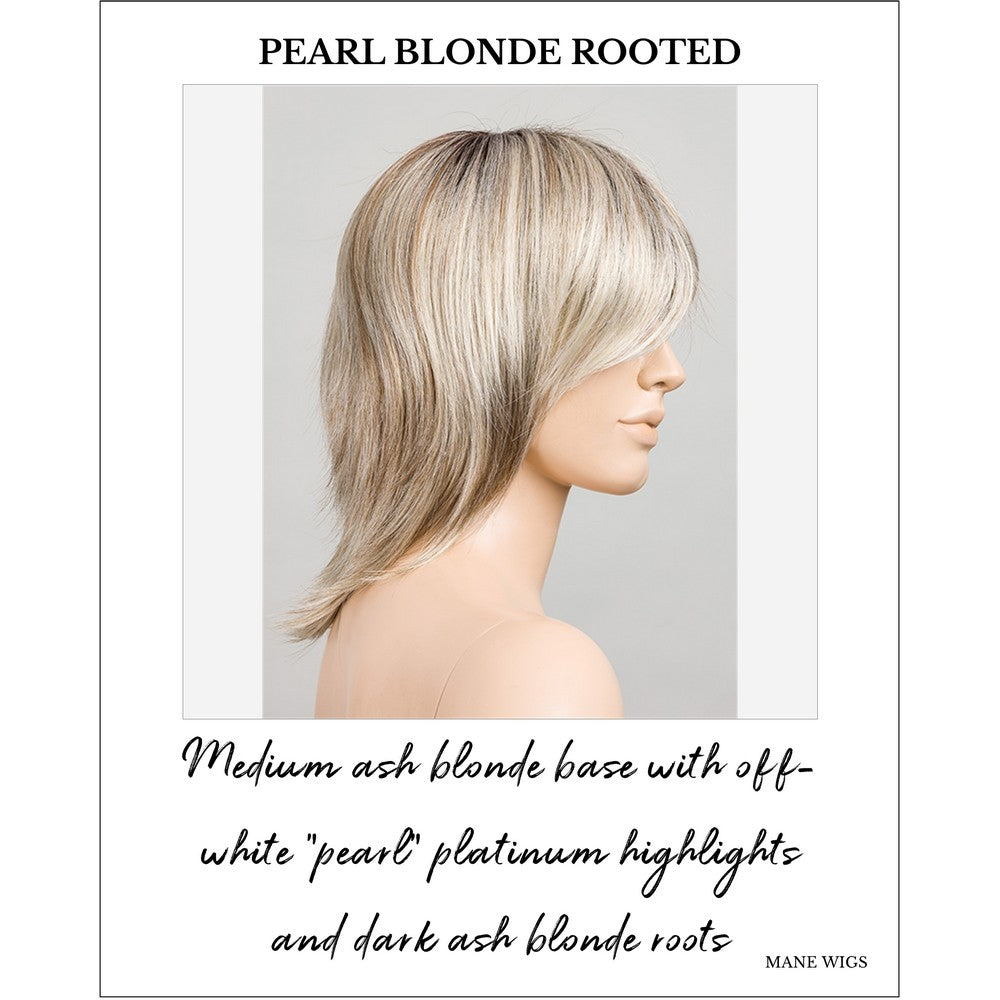 Rainbow by Ellen Wille in Pearl Blonde Rooted-Medium ash blonde base with off-white "pearl" platinum highlights and dark ash blonde roots