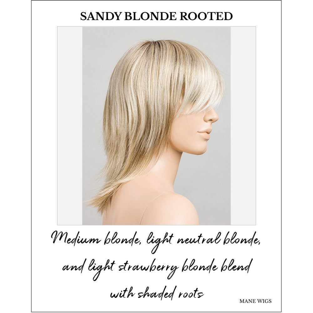 Rainbow by Ellen Wille in Sandy Blonde Rooted-Medium blonde, light neutral blonde, and light strawberry blonde blend with shaded roots