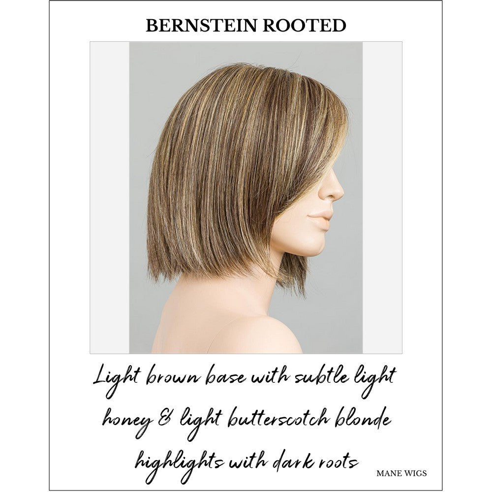 Ready by Ellen Wille in Bernstein Rooted-Light brown base with subtle light honey & light butterscotch blonde highlights with dark roots