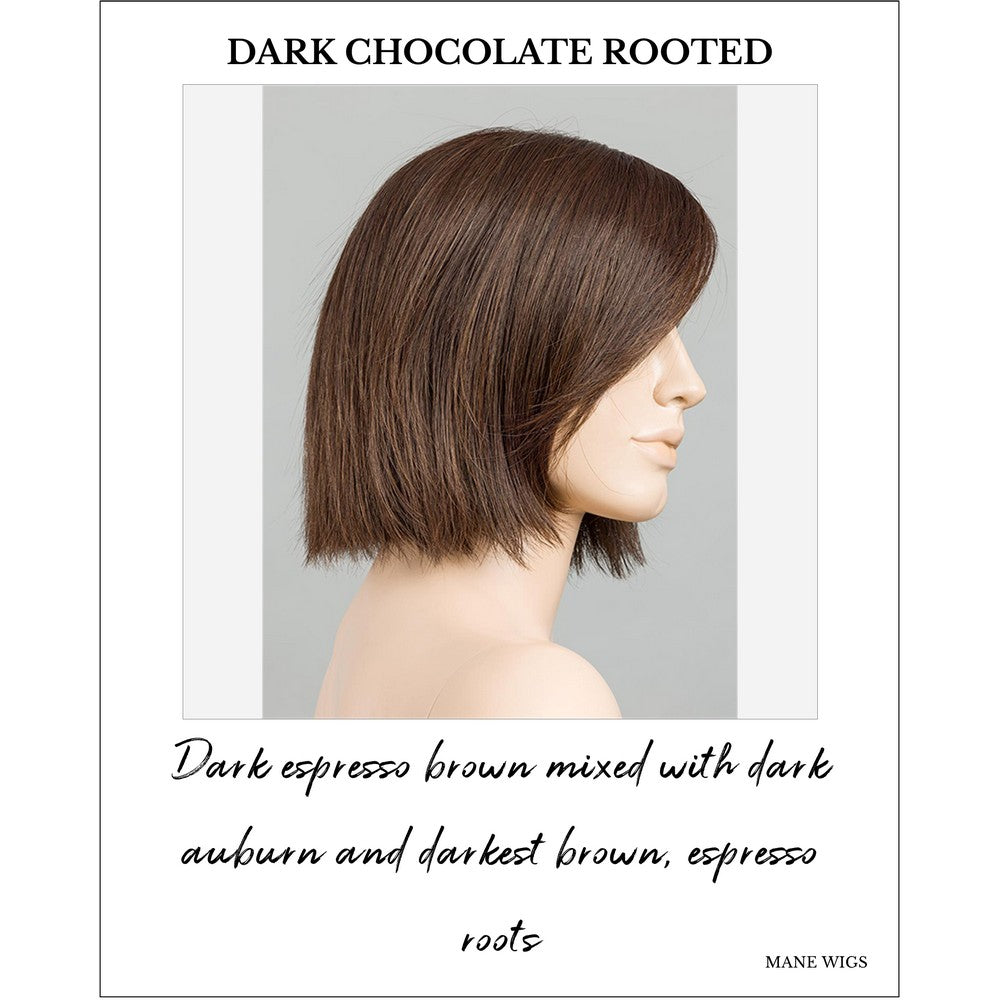 Ready by Ellen Wille in Dark Chocolate Rooted-Dark espresso brown mixed with dark auburn and darkest brown, espresso roots