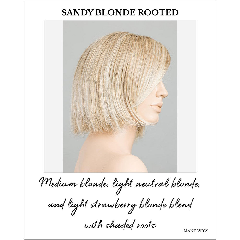 Ready by Ellen Wille in Sandy Blonde Rooted-Medium blonde, light neutral blonde, and light strawberry blonde blend with shaded roots