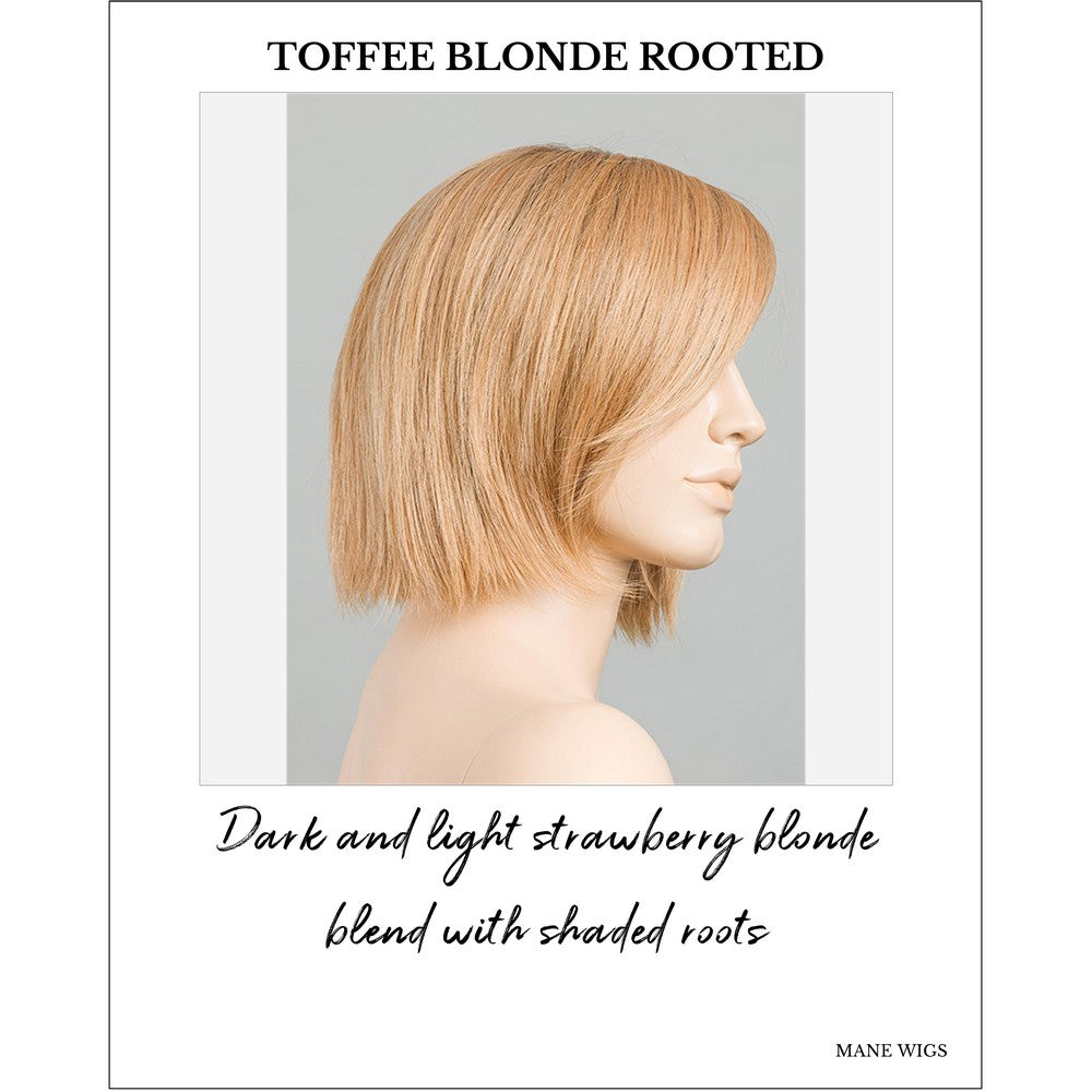 Ready by Ellen Wille in Toffee Blonde Rooted-Dark and light strawberry blonde blend with shaded roots
