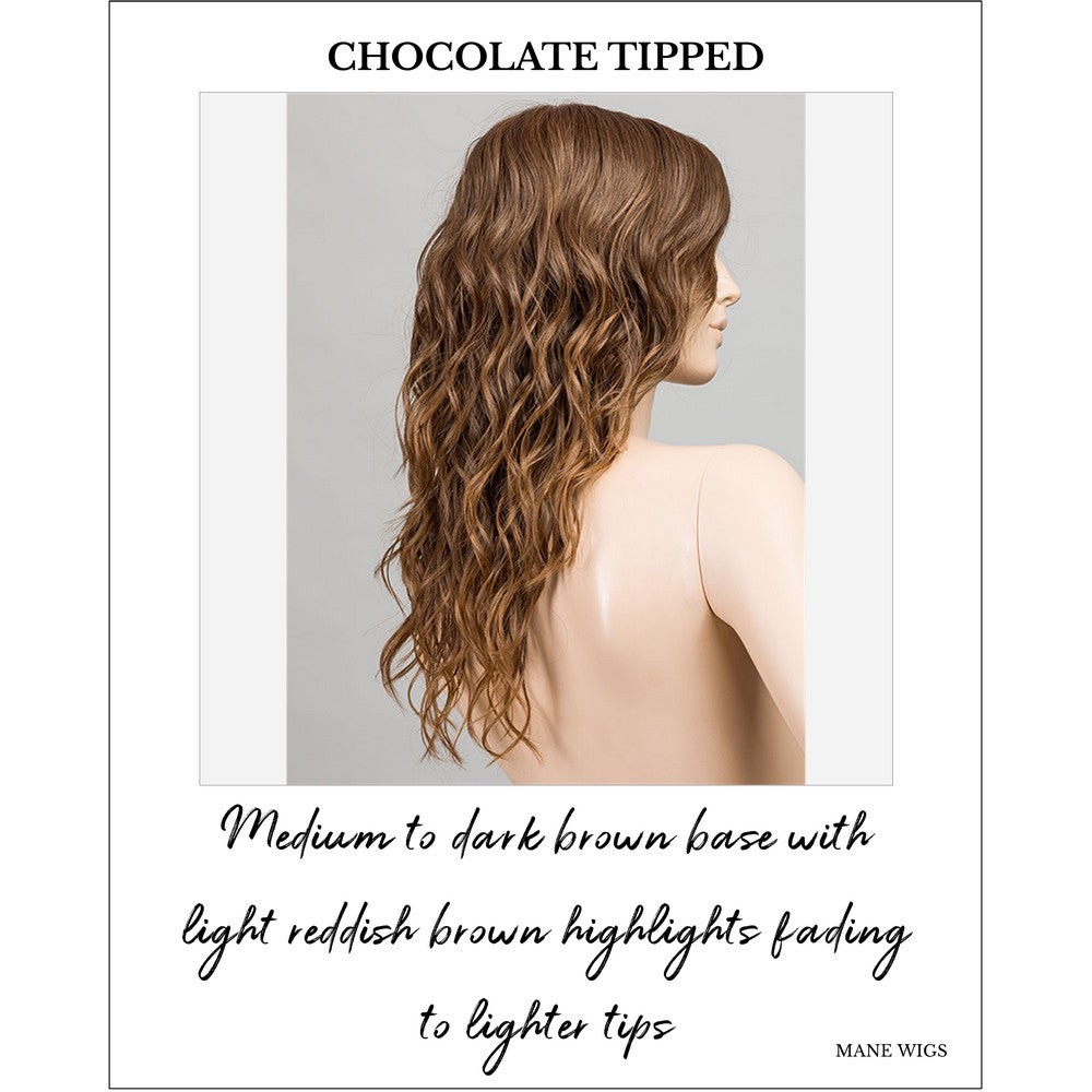 Serena by Ellen Wille in Chocolate Tipped-Medium to dark brown base with light reddish brown highlights fading to lighter tips