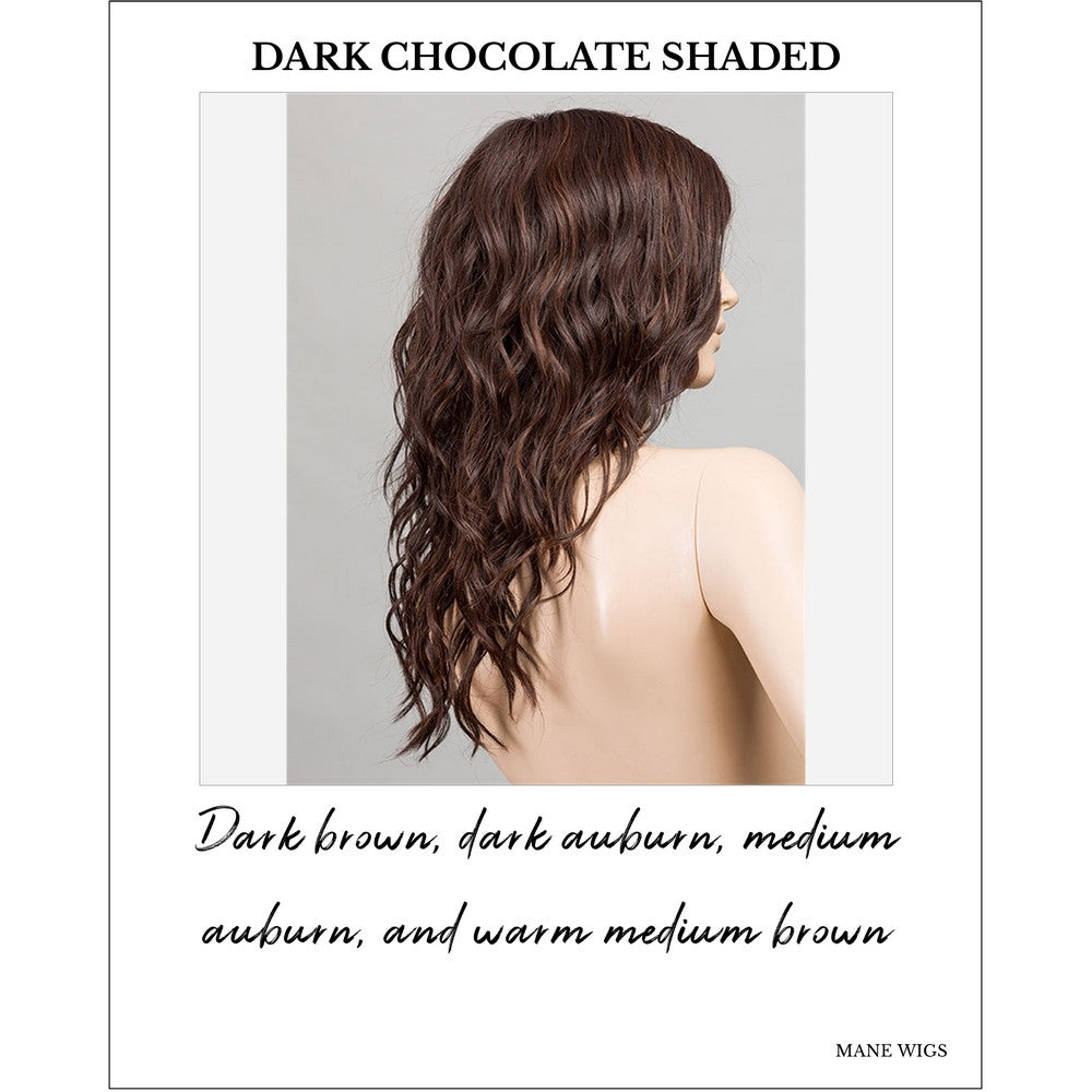Serena by Ellen Wille in Dark Chocolate Shaded-Dark brown, dark auburn, medium auburn, and warm medium brown