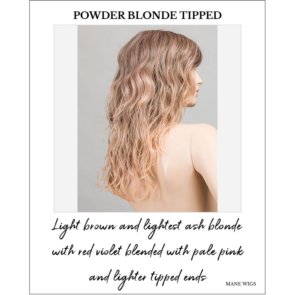 Serena by Ellen Wille in Powder Blonde Tipped-Light brown and lightest ash blonde with red violet blended with pale pink and lighter tipped ends