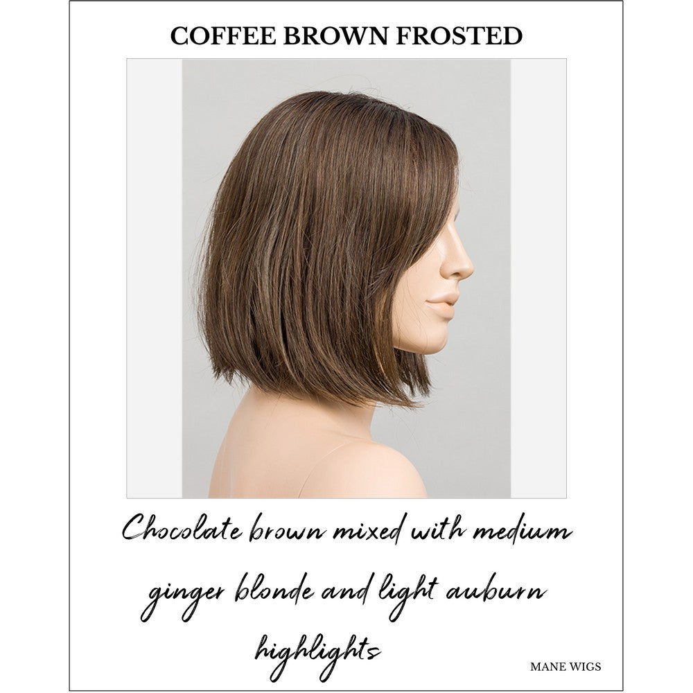 Vivi by Ellen Wille wig in Coffee Brown Frosted-Chocolate brown mixed with medium ginger blonde and light auburn highlights