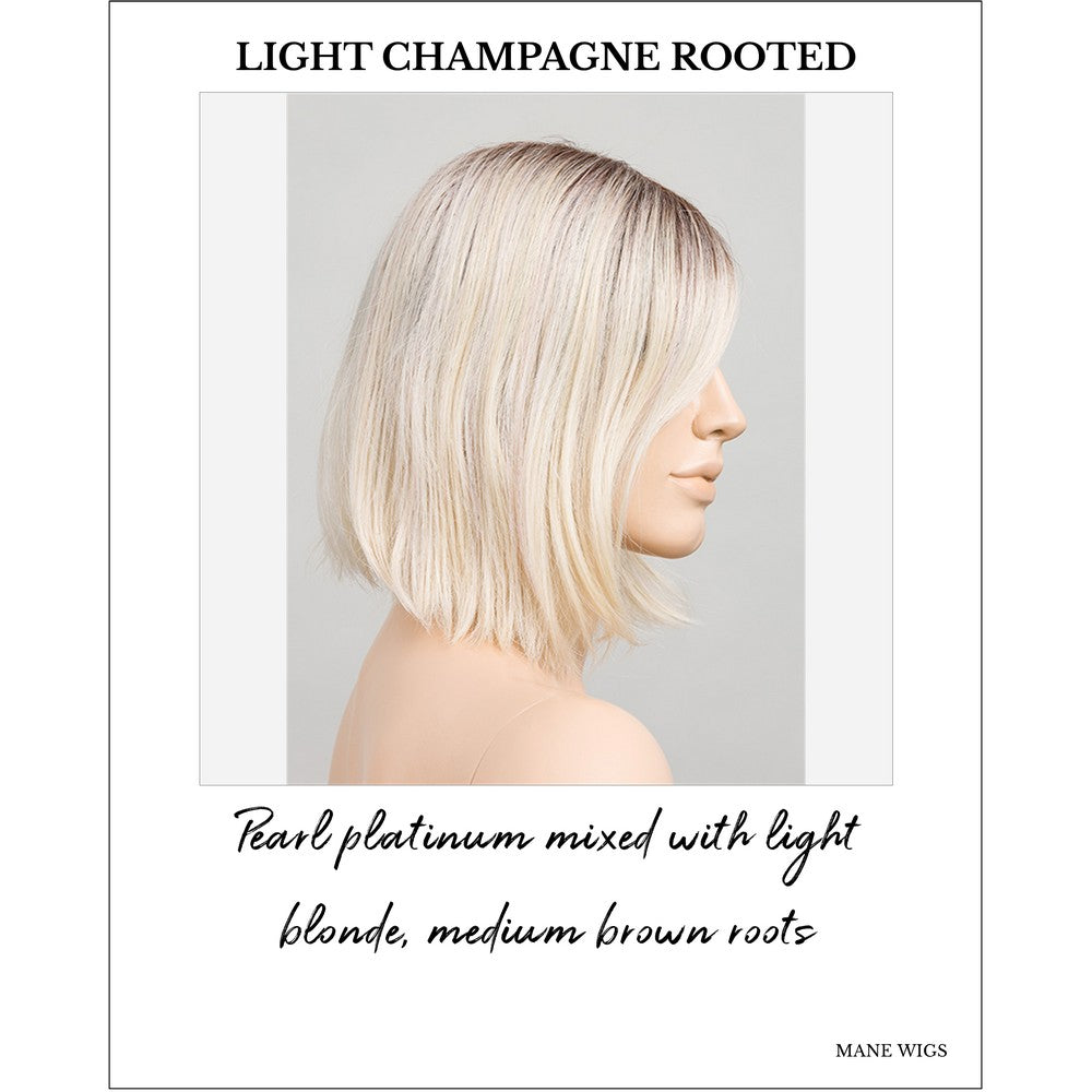 Vivi by Ellen Wille wig in Light Champagne Rooted-Pearl platinum mixed with light blonde, medium brown roots