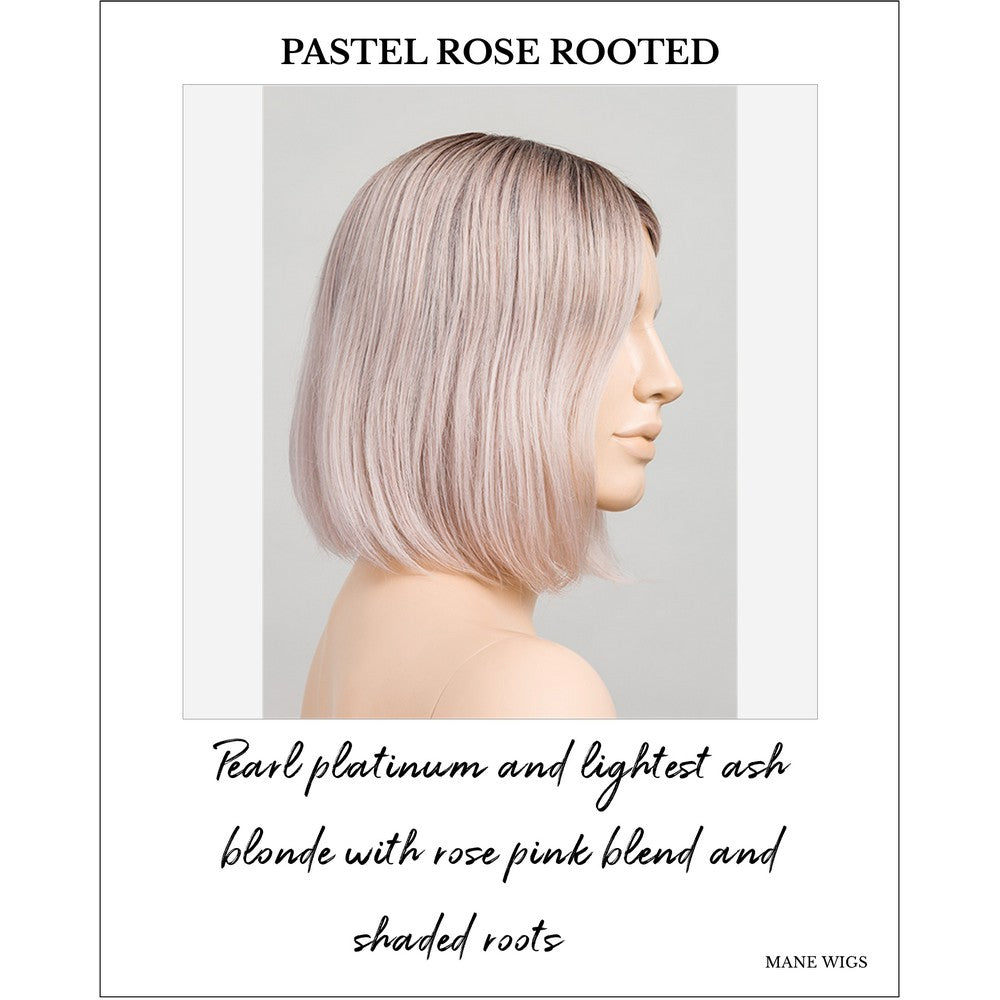 Vivi by Ellen Wille wig in Pastel Rose Rooted-Pearl platinum and lightest ash blonde with rose pink blend and shaded roots