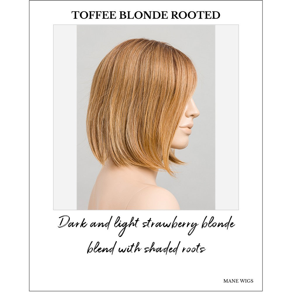 Vivi by Ellen Wille wig in Toffee Blonde Rooted-Dark and light strawberry blonde blend with shaded roots