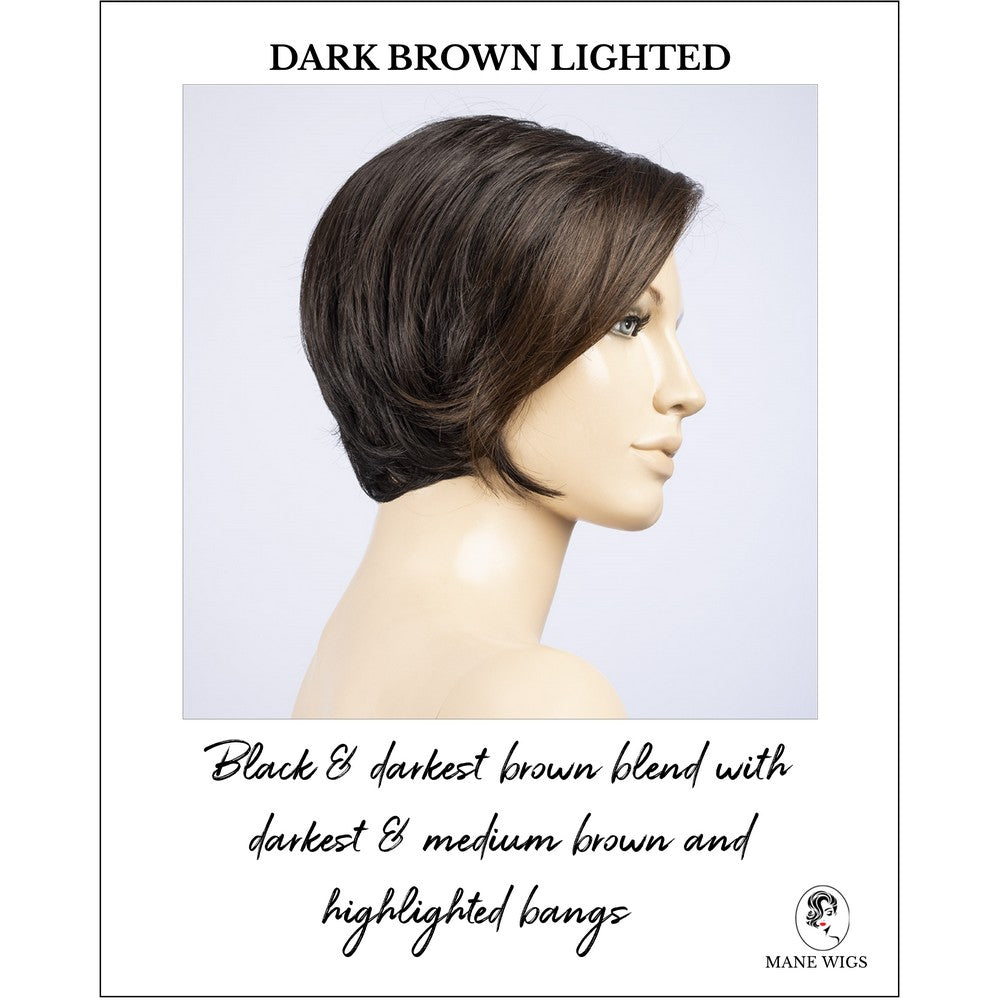 Aletta by Ellen Wille in Dark Brown Lighted-Black & darkest brown blend with darkest & medium brown and highlighted bangs