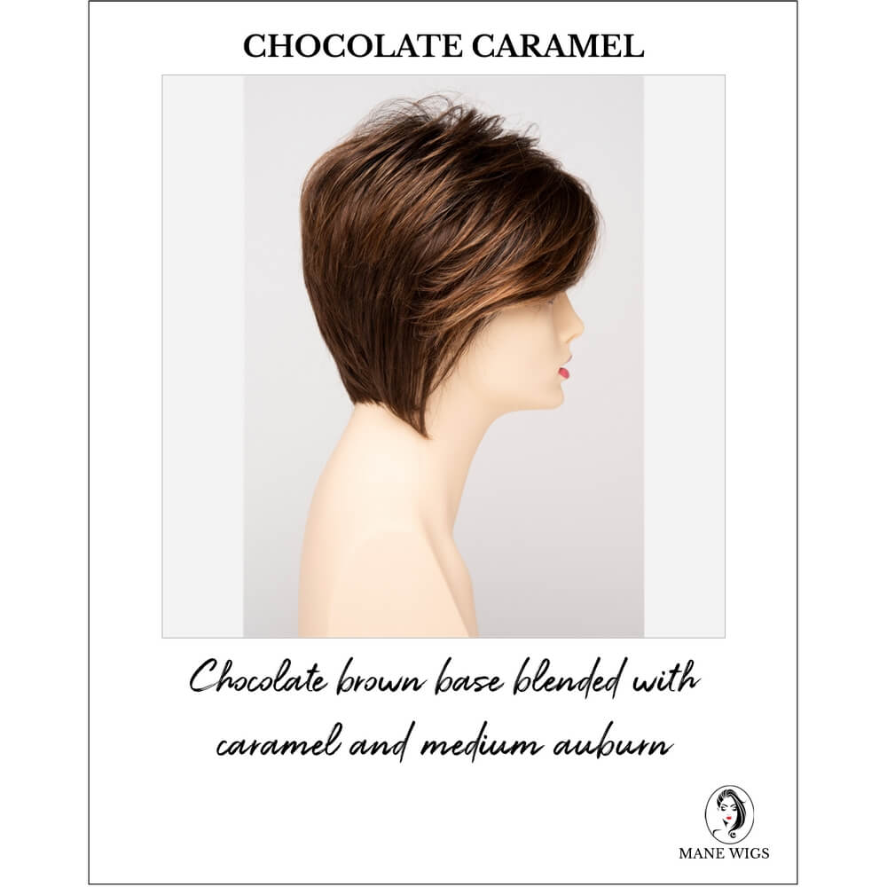 Chocolate Caramel-Chocolate brown base blended with caramel and medium auburn