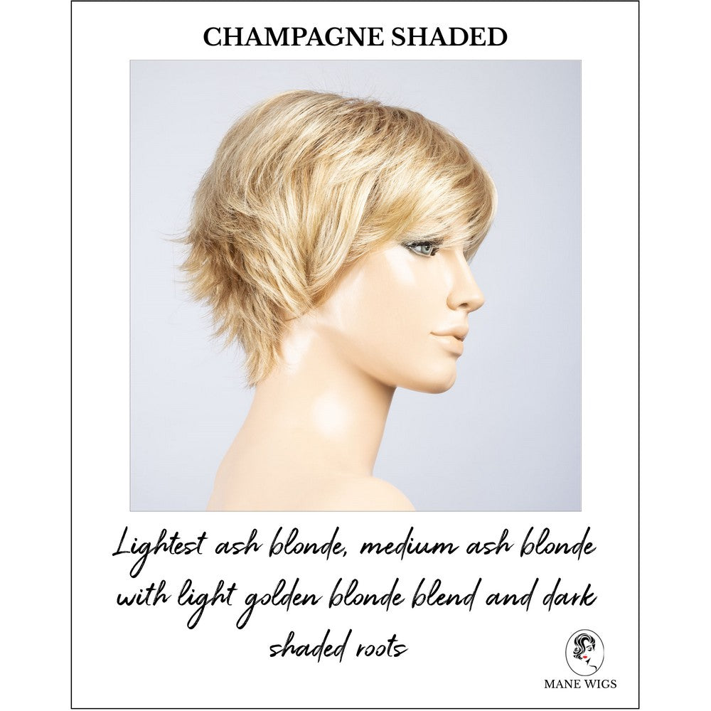 Gilda by Ellen Wille in Champagne Shaded-Lightest ash blonde, medium ash blonde with light golden blonde blend and dark shaded roots