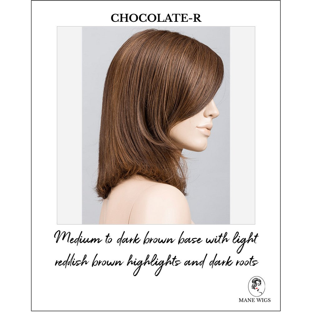 Melody Large by Ellen Wille in Chocolate-R-Medium to dark brown base with light reddish brown highlights and dark roots