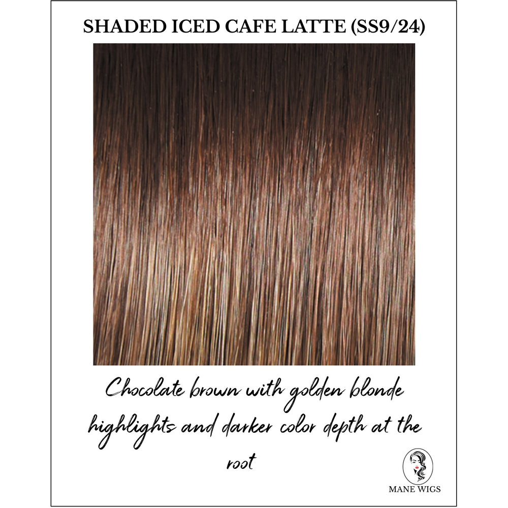 Shaded Iced Cafe Latte (SS9/24)-Chocolate brown with golden blonde highlights and darker color depth at the root