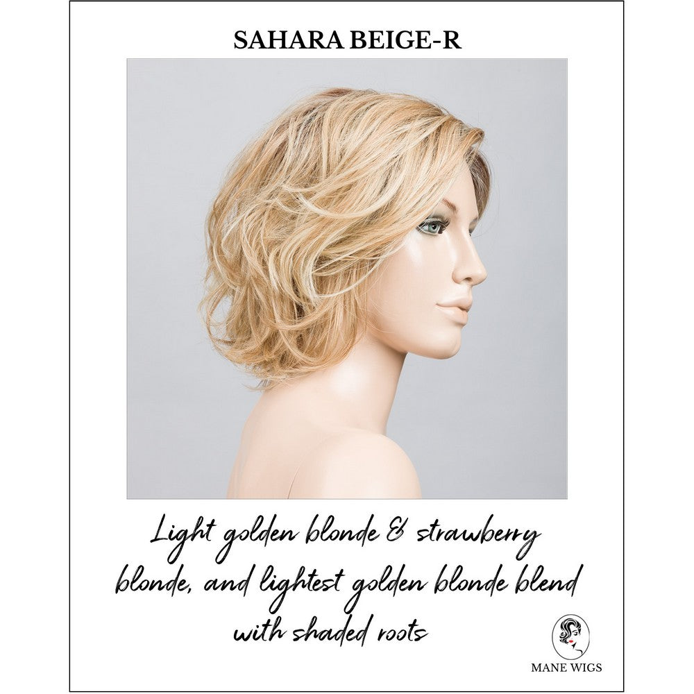 Sound by Ellen Wille in Sahara Beige-R-Light golden blonde & strawberry blonde, and lightest golden blonde blend with shaded roots