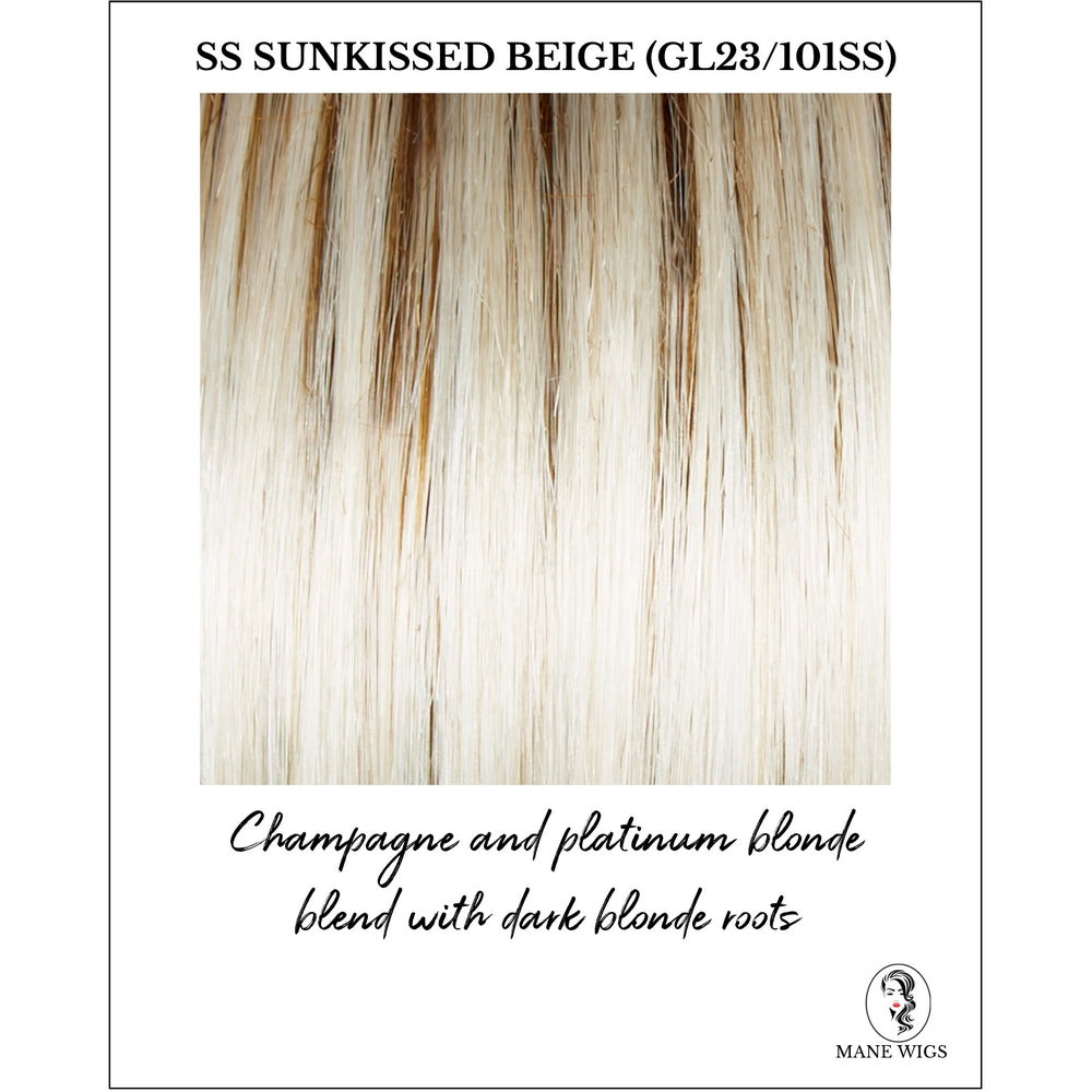 SS Sunkissed Beige (GL23/101SS)-Champagne and platinum blonde blend with dark blonde roots