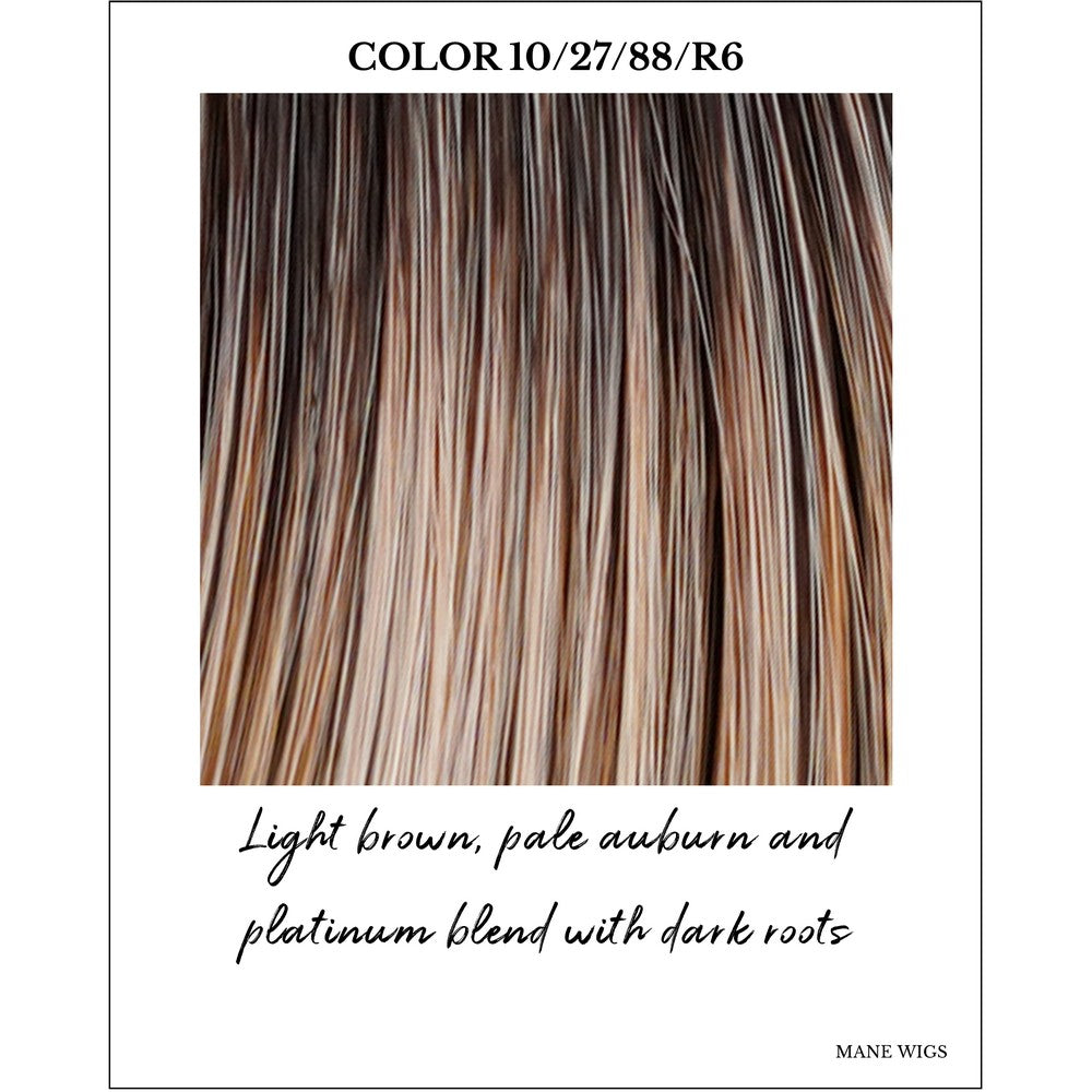 Almond Cream (10/27/88/R6)-Light brown, pale auburn and platinum blend with dark roots