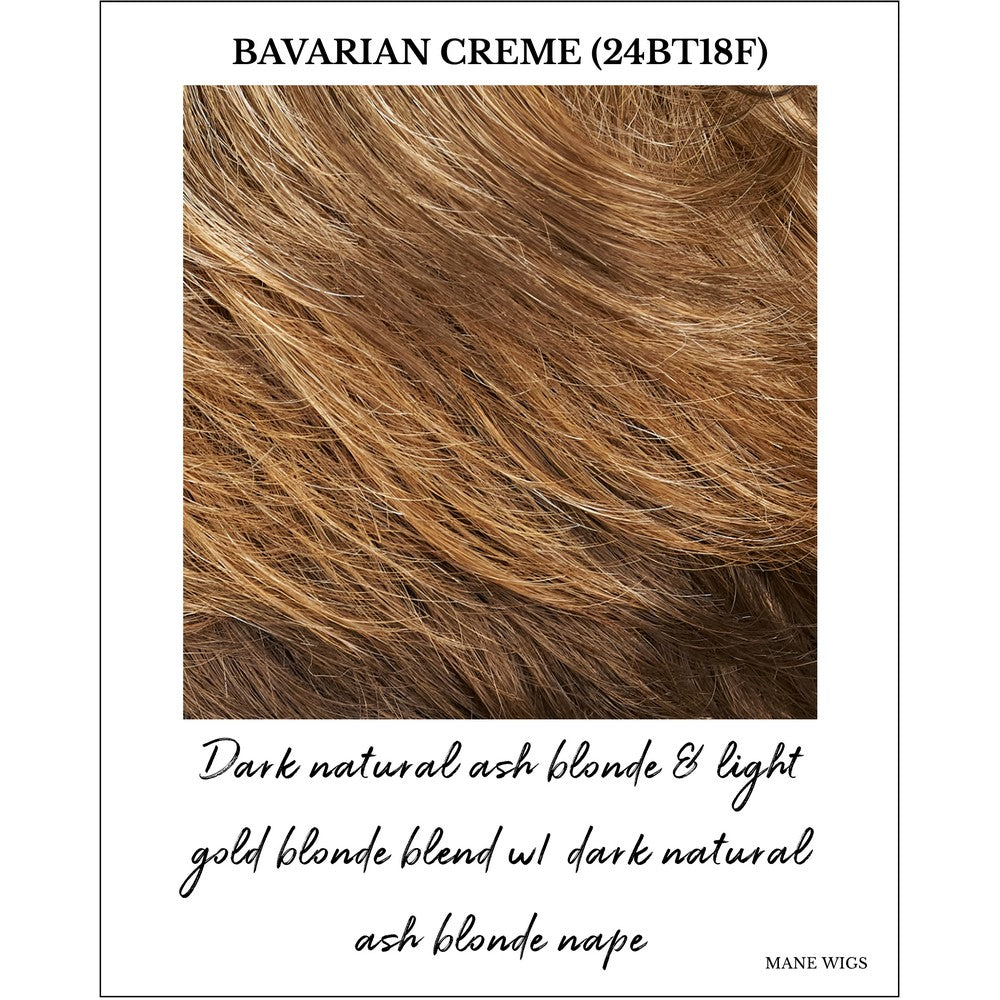 Bavarian Creme (24BT18F)-Dark natural ash blonde & light gold blonde blend w/ dark natural ash blonde nape