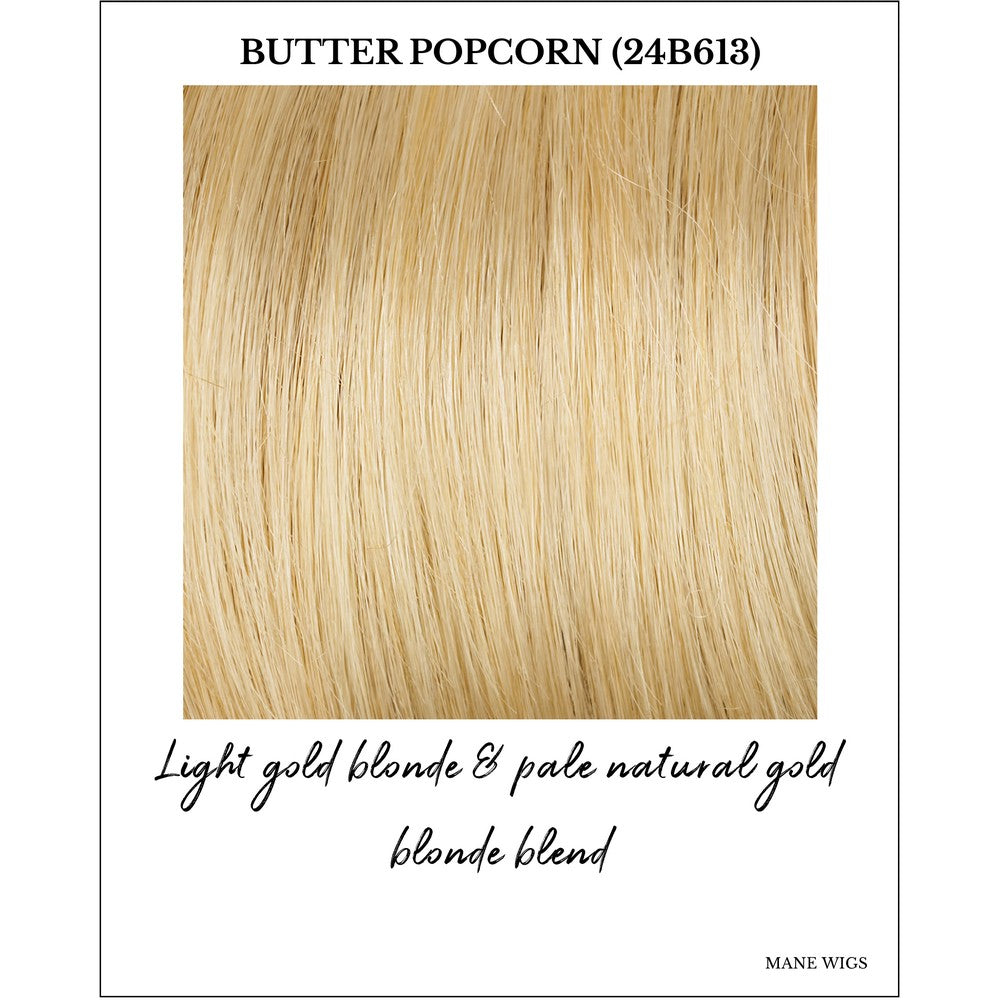 Butter Popcorn (24B613)-Light gold blonde & pale natural gold blonde blend