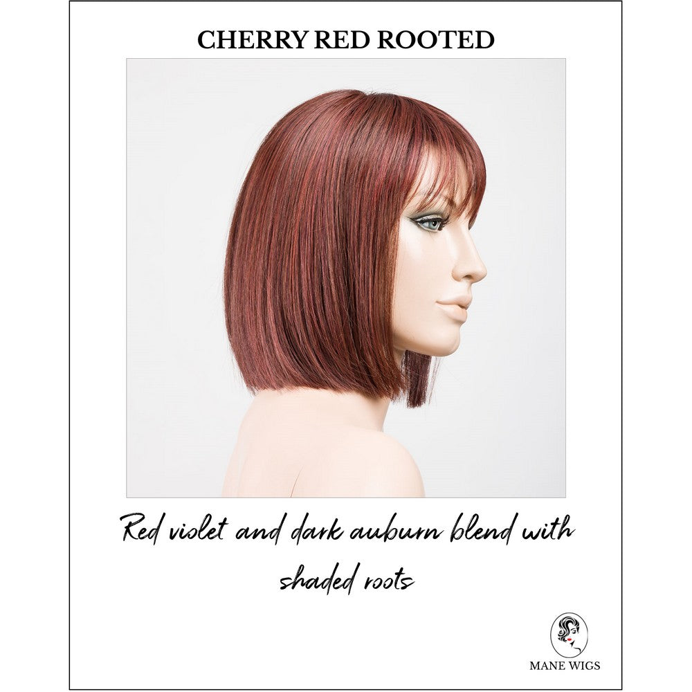 Cleo wig by Ellen Wille in Cherry Red Rooted-Red violet and dark auburn blend with shaded roots