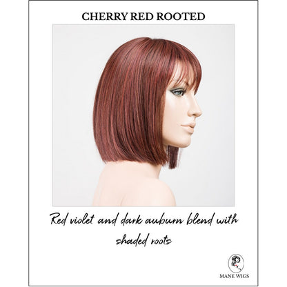 Cleo wig by Ellen Wille in Cherry Red Rooted-Red violet and dark auburn blend with shaded roots