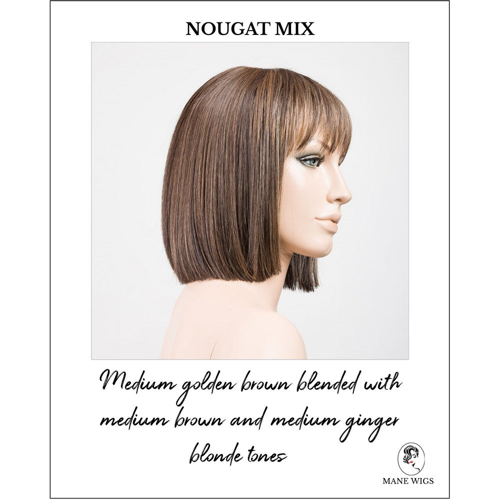 Cleo wig by Ellen Wille in Nougat Mix-Medium golden brown blended with medium brown and medium ginger blonde tones 