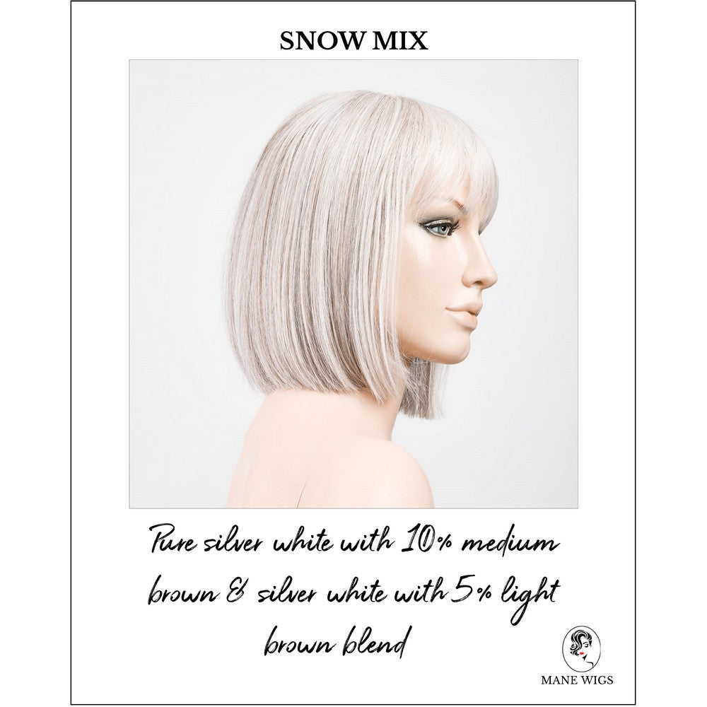 Cleo wig by Ellen Wille in Snow Mix-Pure silver white with 10% medium brown & silver white with 5% light brown blend