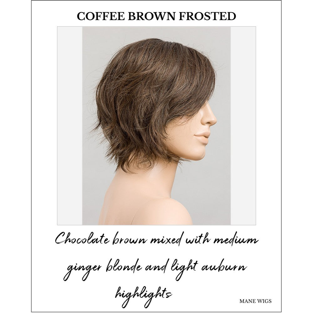 Cookie by Ellen Wille wig in Coffee Brown Frosted-Chocolate brown mixed with medium ginger blonde and light auburn highlights