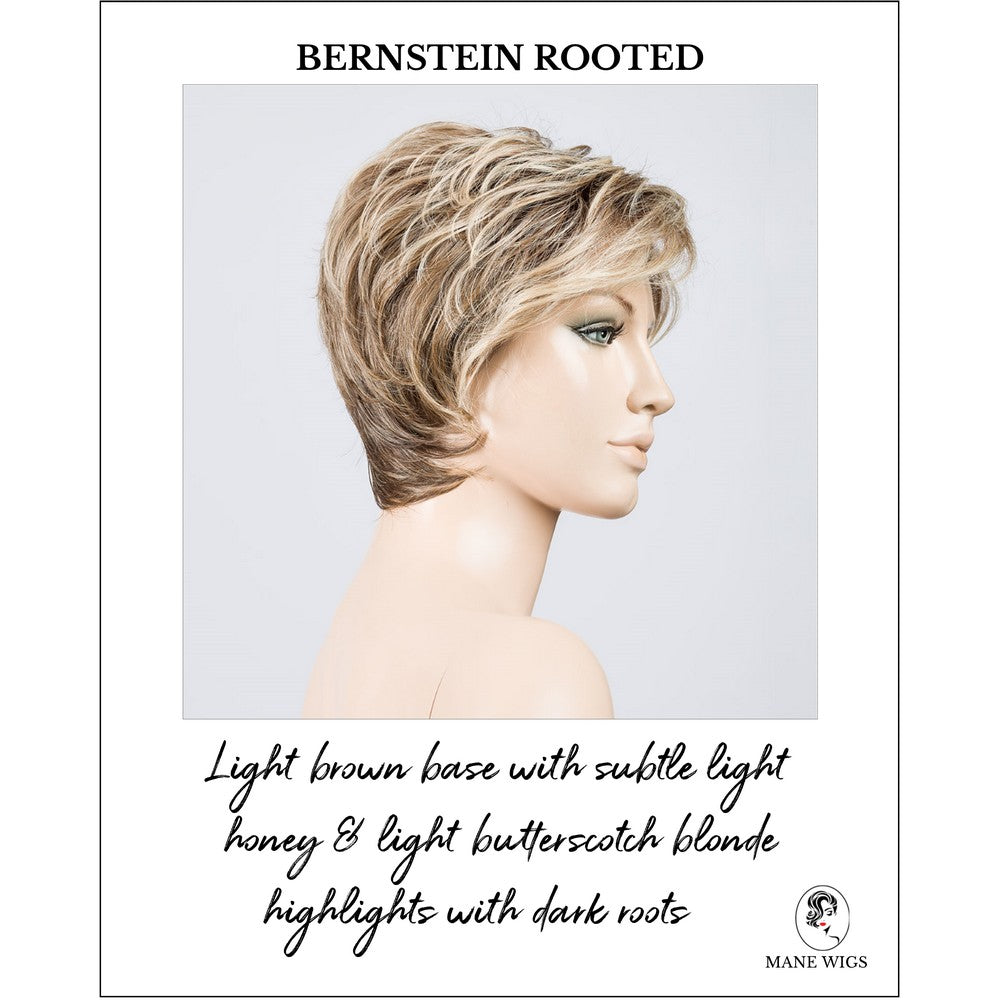 Cover wig by Ellen Wille in Bernstein Rooted-Light brown base with subtle light honey & light butterscotch blonde highlights with dark roots