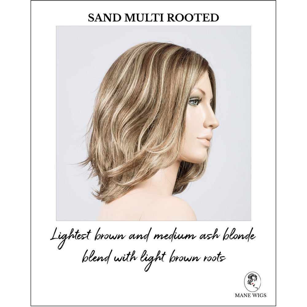Destiny wig by Ellen Wille in Sand Multi Rooted-Lightest brown and medium ash blonde blend with light brown roots